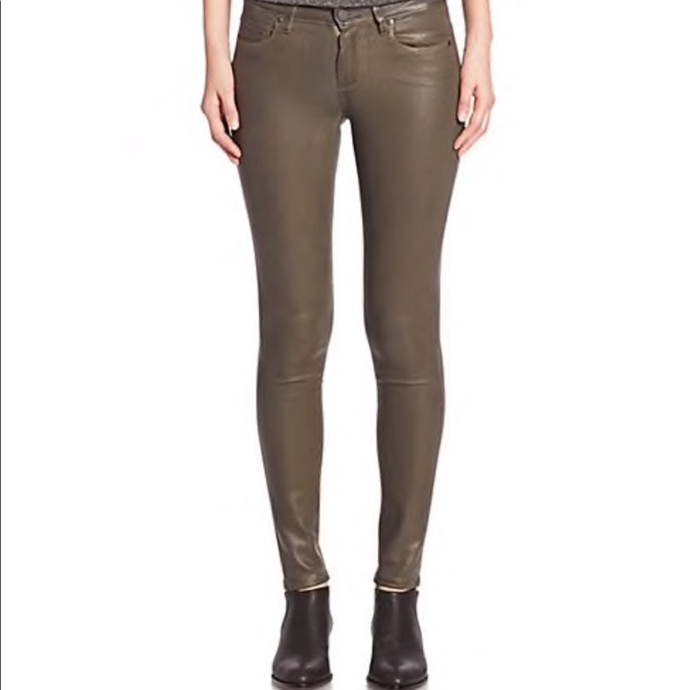 Paige Transcend Olive Coated Pants